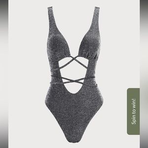 Brand new never warn sparkly black swimsuit